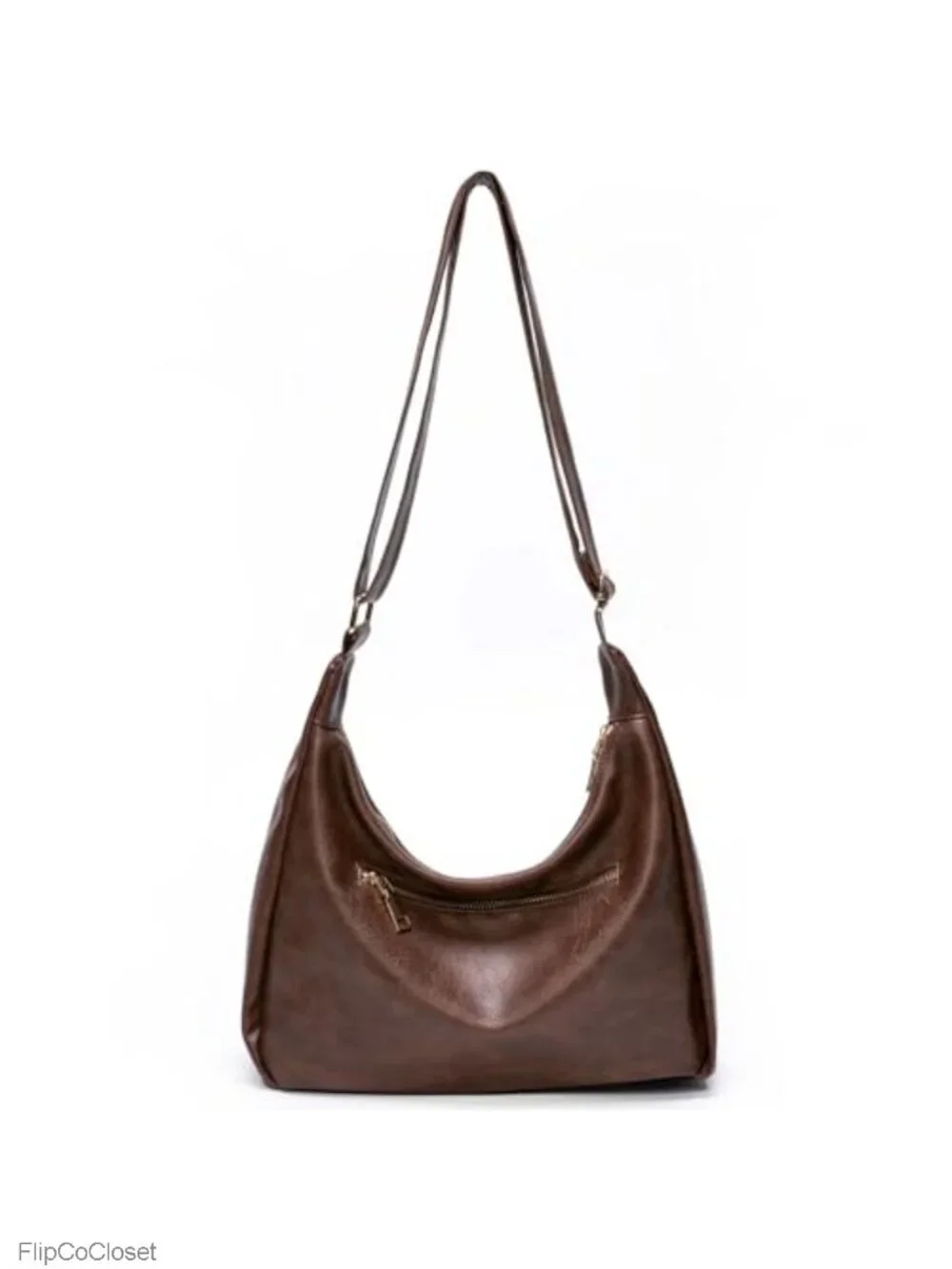 Vegan Leather Slouchy Hobo Shoulder Bag Crossbody Everyday Purse